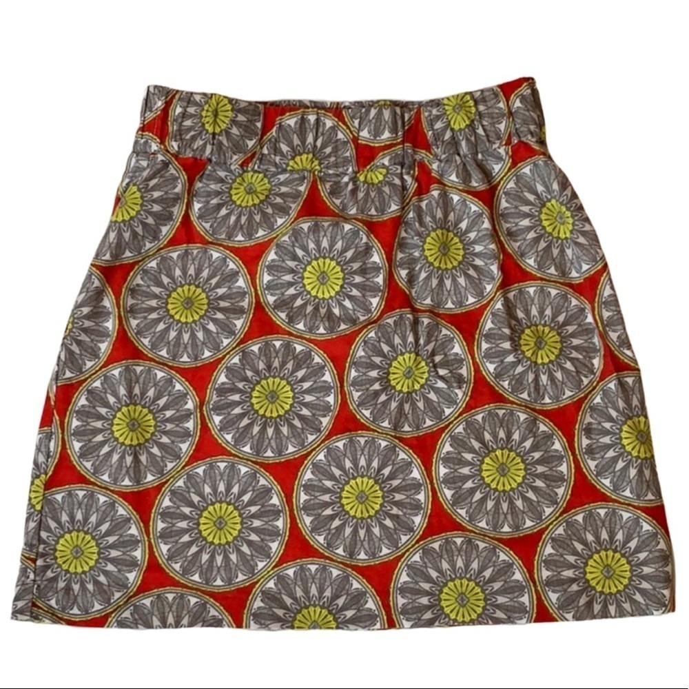 Banana Republic medallion print linen blend casual skirt Size Small